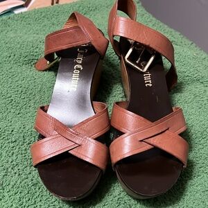 Juicy Couture wooden wedge sandals
